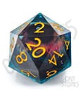 CritStones Dado D20 con Nucleo Liquido Eye of the Oracle 5 cm - Resina Premium - Glassstaff