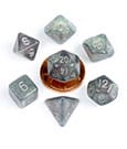 FanRoll Set di Dadi Mini Stardust Gray con Numeri Argento (7)
