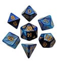 FanRoll Set di Dadi Mini Blu/Celeste con Numeri Oro (7)