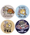 Fuzzballs Coaster 4-Pack – Sottobicchieri con Whisky, Ollie, Timmy e amici – Fanattik