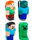 Minecraft Peluche Zaini 30 cm Assortimento (4) - Steve, Alex, Creeper, Zombie - PMI
