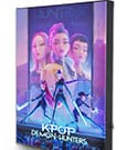 KPop Demon Hunters Tela Stampa con Luce LED - Poster da Parete 42x32 cm