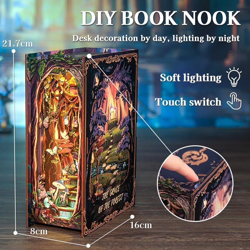 CuteBee Book Nook The Grace of Forest – Modellino 3D in Legno 22 x 8 cm
