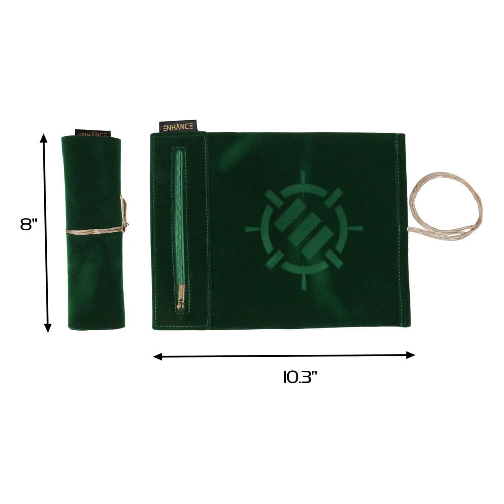 Enhance - Tabletop Roll on a Scroll Bag with Dice Green