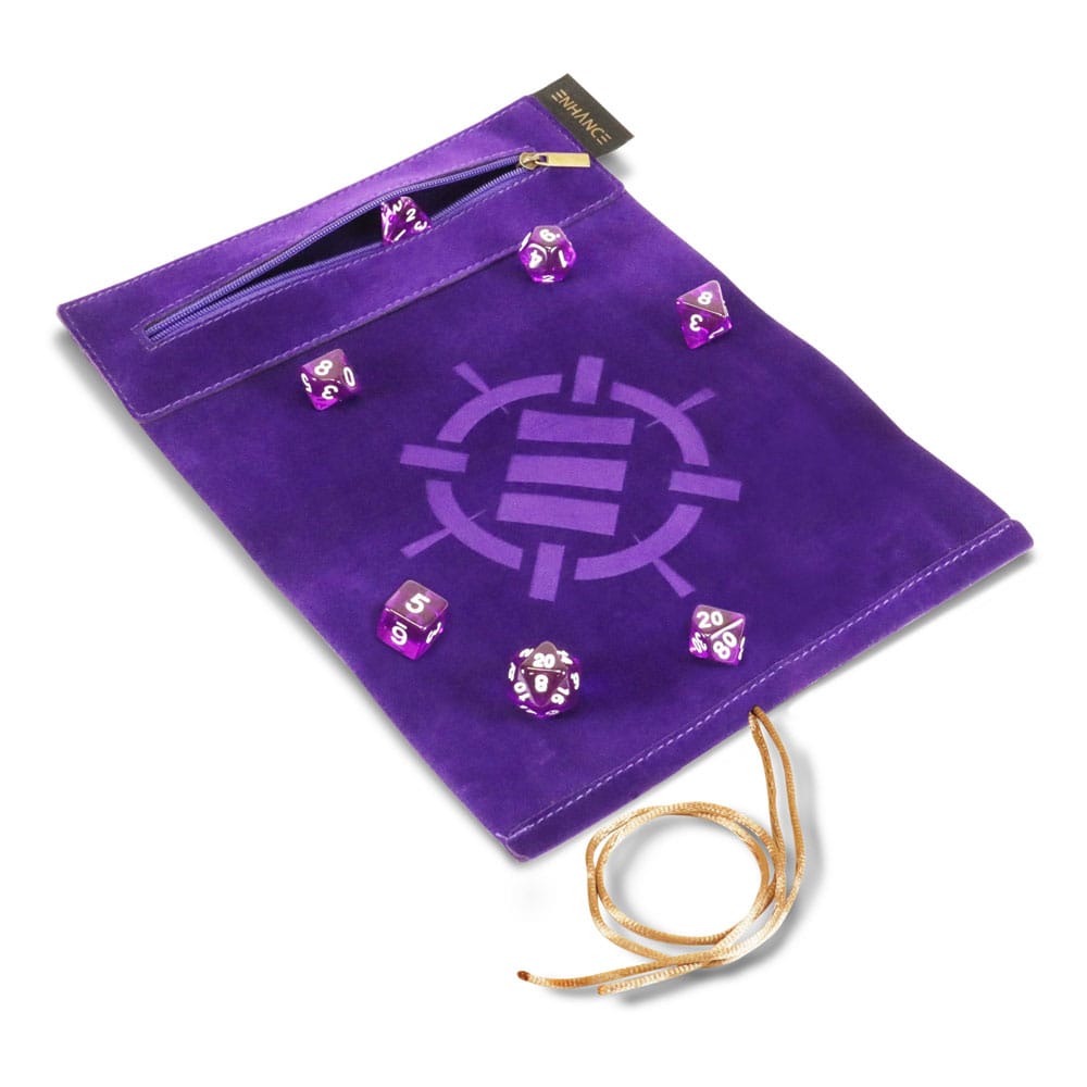 Enhance - Tabletop Roll on a Scroll Bag with Dice Purple
