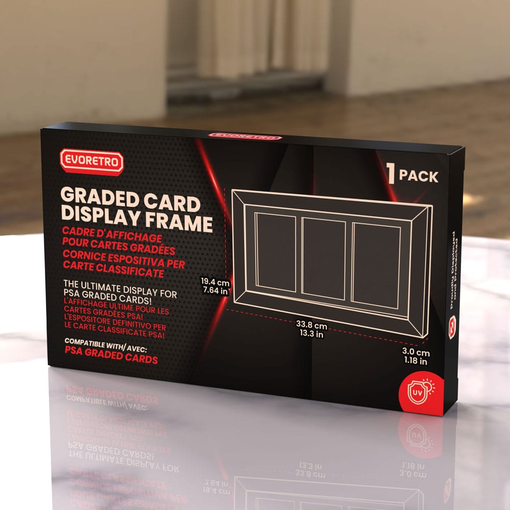 Evoretro - Graded Card Display Frame for 3 PSA Graded Cards