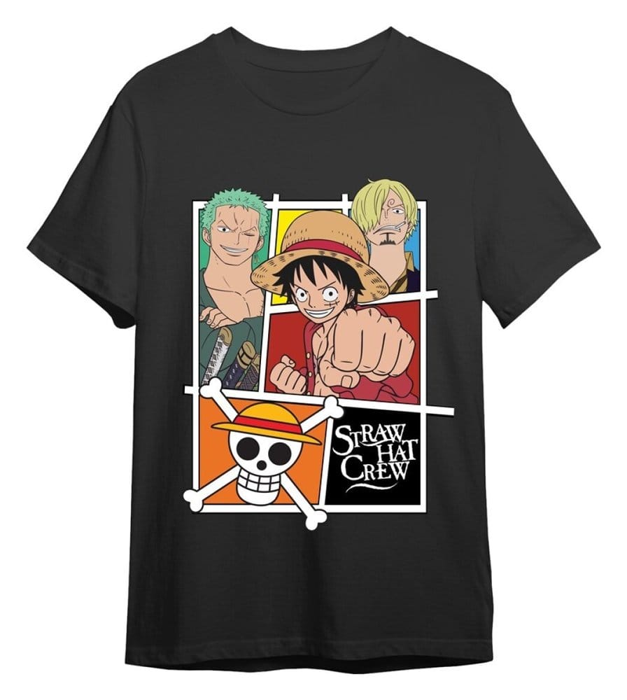 T-shirt One Piece Ciurma di Cappello di Paglia grigia taglia XXL Superplay