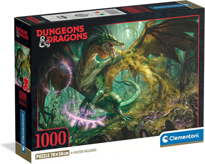 Clementoni - Dungeons & Dragons - Puzzle 1000 Compact - Green Dragon
