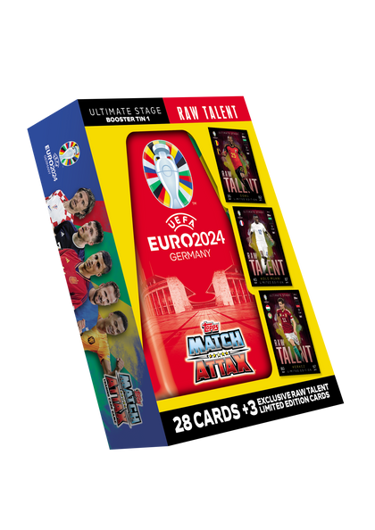 Topps - EURO 2024 - Match Attax Trading Cards - Booster Tin Set - Raw Talent