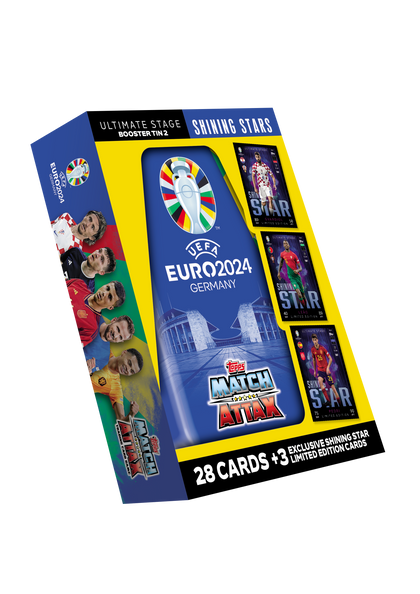 Topps - EURO 2024 - Match Attax Trading Cards - Booster Tin Set - Shining Stars
