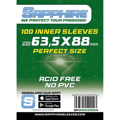 Sapphire - Dark Green - Perfect Size 63,5x88mm - 100 pcs