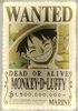 Teknofun - One Piece LED Wall Lamp Light Wanted Luffy 30 cm