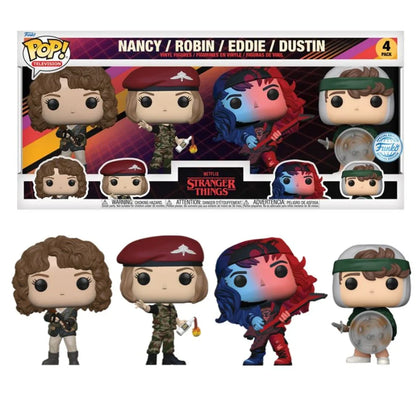 Funko - POP TV: Stranger Things- Season 4 - Nancy, Robin, Eddie & Dustin 4 Pack