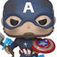 Avengers: Endgame POP! Movies Figure in vinile Captain America con scudo rotto e Mjölnir 9 cm Funko