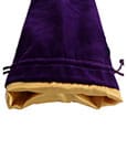 FanRoll Borsa Portadadi in Velluto Viola con Rivescimento in Raso Oro, Grande