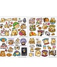 Fuzzballs Tech Sticker Pack – 4 fogli di adesivi per laptop, telefono e console