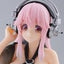 Statua in PVC Super Sonico Noodle Stopper Costume da Bagno Nero 10 cm Furyu