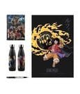 One Piece Set Regalo con Bottiglia in Alluminio, Quaderno, Plaid e Penna