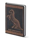 Diario The Odyssey con Cavallo di Troia, copertina in similpelle nera, 15,2 x 21,6 cm, Noble Collection