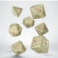 Set di 7 Dadi Polyhedral Jumbo Elvish Q Workshop, Beige Shimmering e Rame Metallizzato