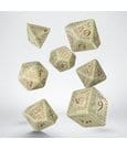 Set di 7 Dadi Polyhedral Jumbo Elvish Q Workshop, Beige Shimmering e Rame Metallizzato