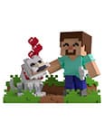 Minecraft Figura in Vinile Steve e Lupo Addomesticato 10 cm - Youtooz