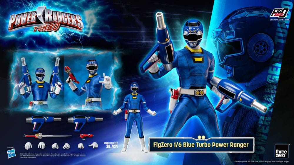 Power Rangers Turbo FigZero Blue Turbo Power Ranger 1/6 Action Figure 30 cm ThreeZero