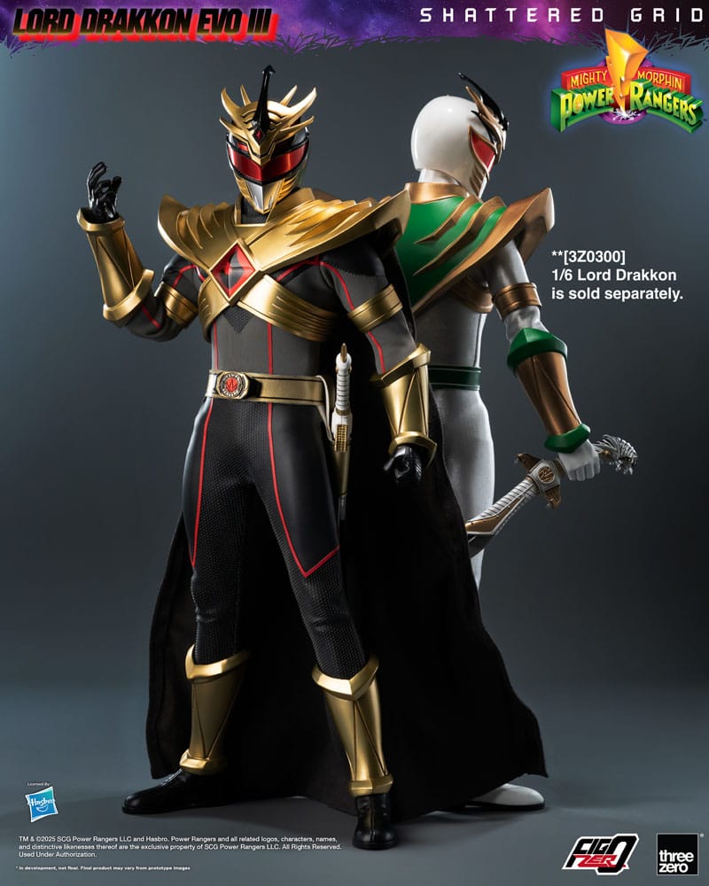 Mighty Morphin Power Rangers Shattered Grid Action Figure FigZero 1/6 Lord Drakkon Evo III 30 cm ThreeZero