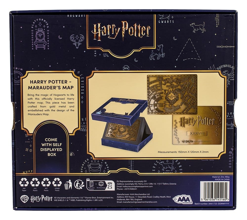 Harry Potter Mappa dei Malandrini in Metallo – Placca da Parete 15 cm, AAA Merchandise