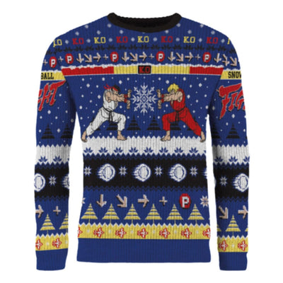 Maglione di Natale Street Fighter Ryu e Ken Taglia L
