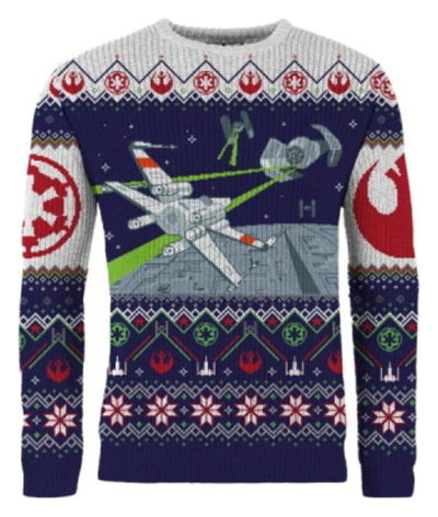 Maglione di Natale Star Wars X-Wing contro TIE Fighter, Taglia XL