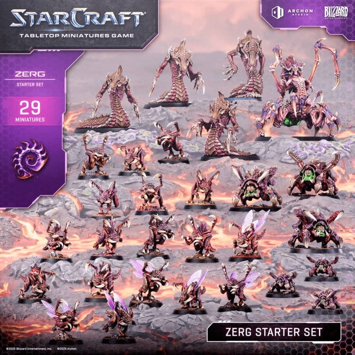 StarCraft TMG Starter Set Zerg - Gioco da tavolo di miniature Archon Studio