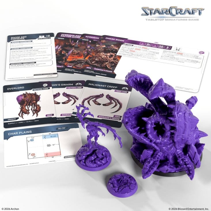 StarCraft TMG Hero Expansion Set Zerg: Kerrigan & Omega Worm - Set di espansione per miniature Archon Studio