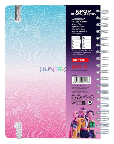 KPop Demon Hunters Agenda settimanale 2026/2027 A5 - Grupo Erik