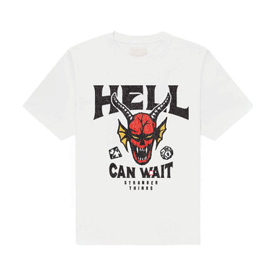 Stranger Things T-Shirt Hell Can Wait (bianca) Taglia S - Brands In