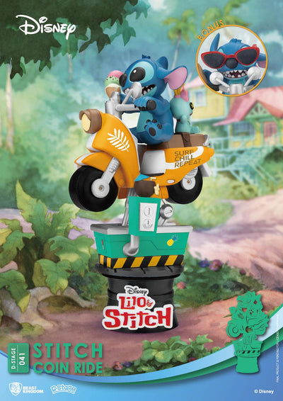 Disney D-Stage Diorama in PVC Stitch Coin Ride 16 cm - Beast Kingdom