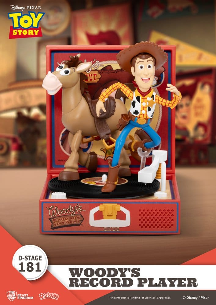 Toy Story Diorama Record Player Woody e Bullseye 13 cm Beast Kingdom