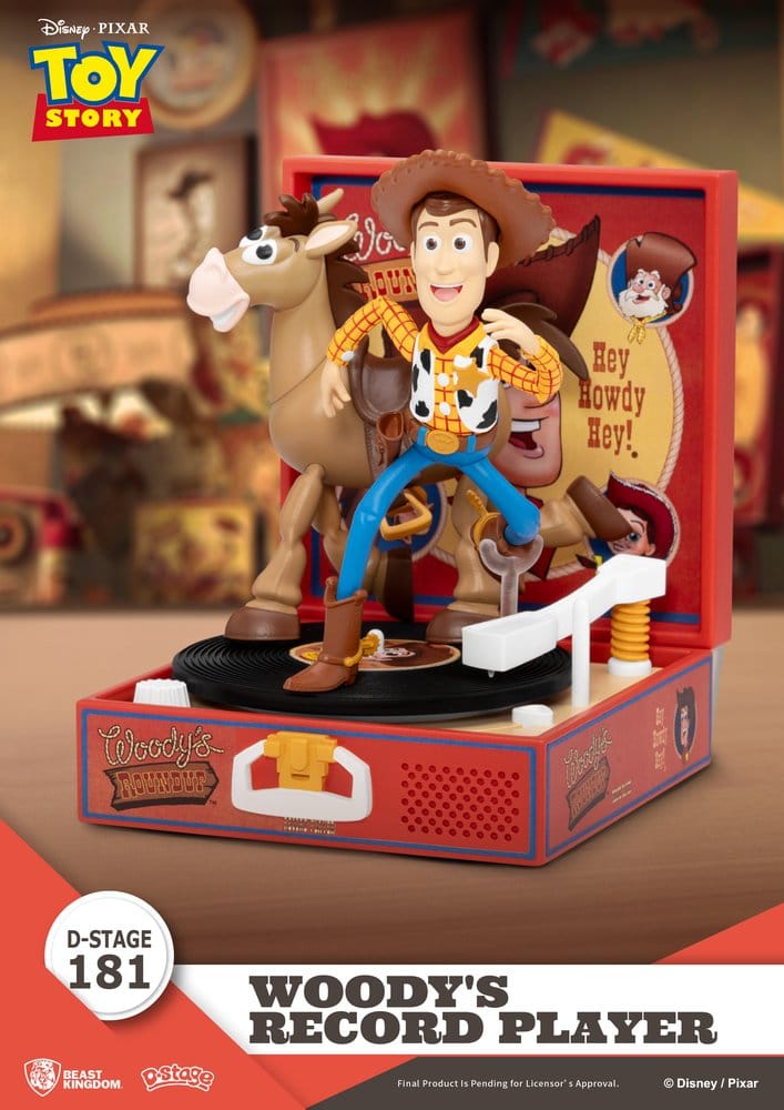 Toy Story Diorama Record Player Woody e Bullseye 13 cm Beast Kingdom