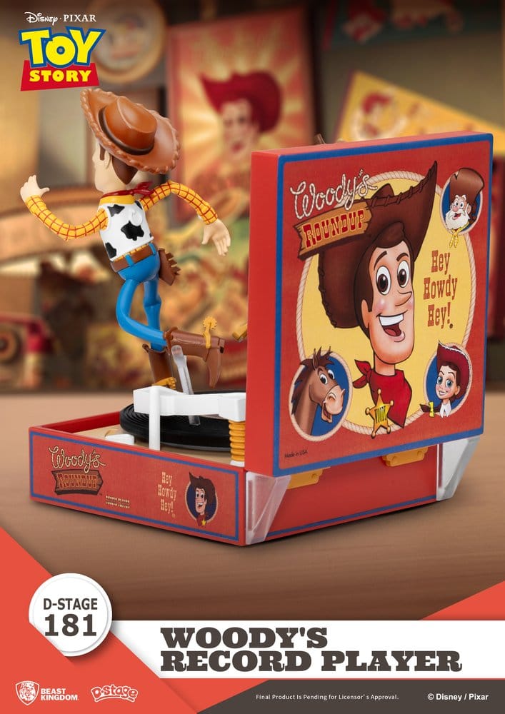 Toy Story Diorama Record Player Woody e Bullseye 13 cm Beast Kingdom