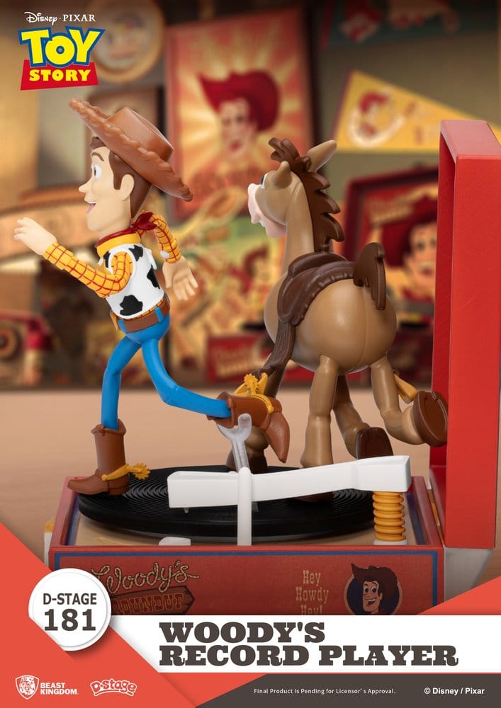 Toy Story Diorama Record Player Woody e Bullseye 13 cm Beast Kingdom