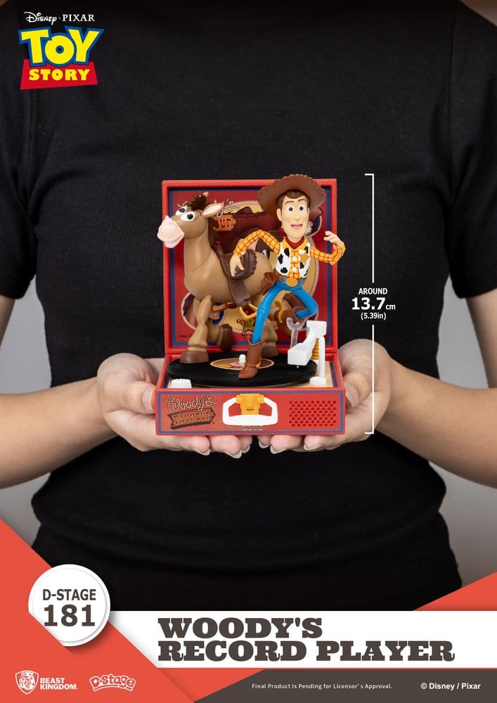 Toy Story Diorama Record Player Woody e Bullseye 13 cm Beast Kingdom