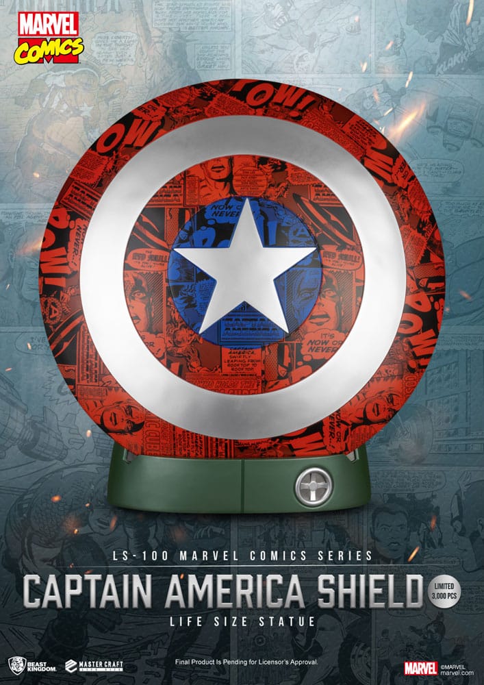 Marvel Comics Captain America Scudo a Grandezza Reale 64 cm – Statua in PVC Beast Kingdom Master Craft