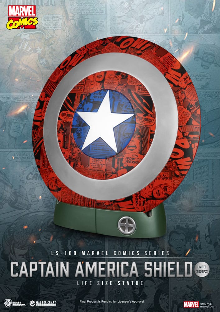 Marvel Comics Captain America Scudo a Grandezza Reale 64 cm – Statua in PVC Beast Kingdom Master Craft