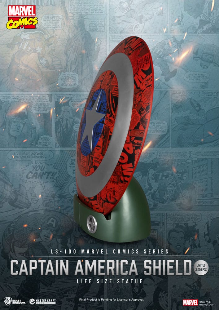 Marvel Comics Captain America Scudo a Grandezza Reale 64 cm – Statua in PVC Beast Kingdom Master Craft