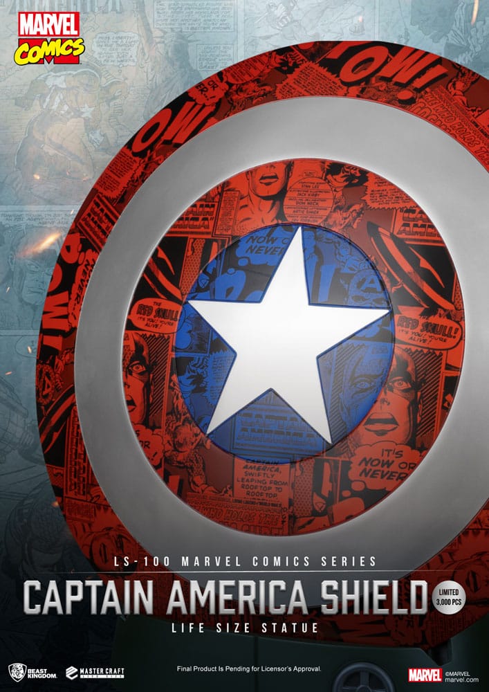 Marvel Comics Captain America Scudo a Grandezza Reale 64 cm – Statua in PVC Beast Kingdom Master Craft