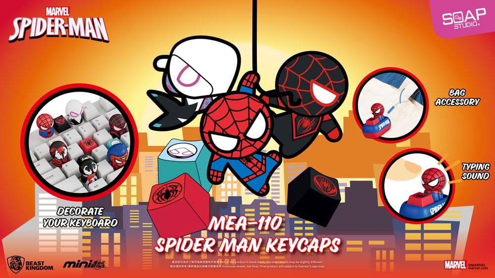 Spider-Man Mini Egg Attack Blind Box Figure Keycap 5 cm – Assortimento da 6