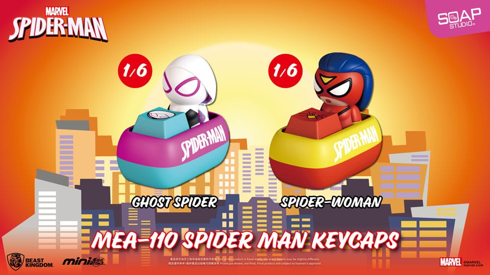 Spider-Man Mini Egg Attack Blind Box Figure Keycap 5 cm – Assortimento da 6