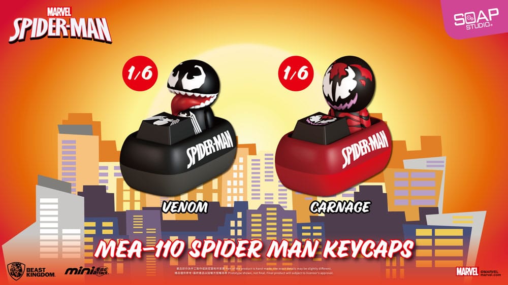 Spider-Man Mini Egg Attack Blind Box Figure Keycap 5 cm – Assortimento da 6