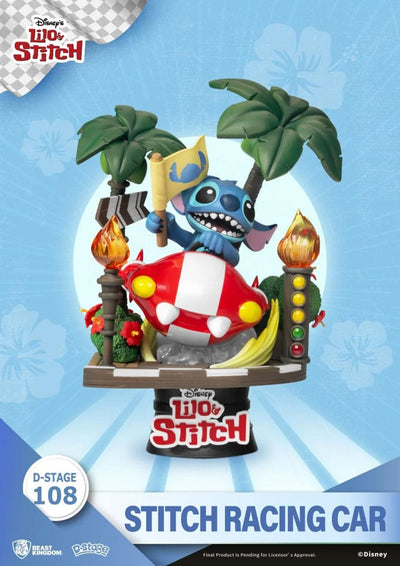 Disney Lilo & Stitch - Stitch Racing Car Diorama in PVC Beast Kingdom D-Stage 108