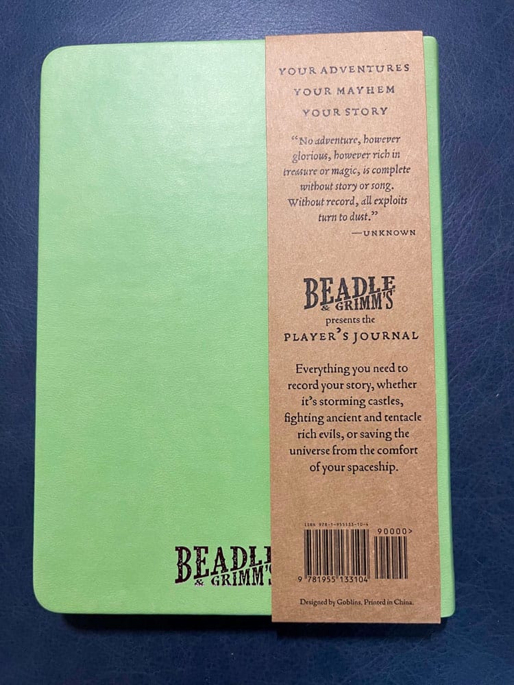 Quaderno A5 Player's Journal Sage Green Shield - Beadle & Grimm´s